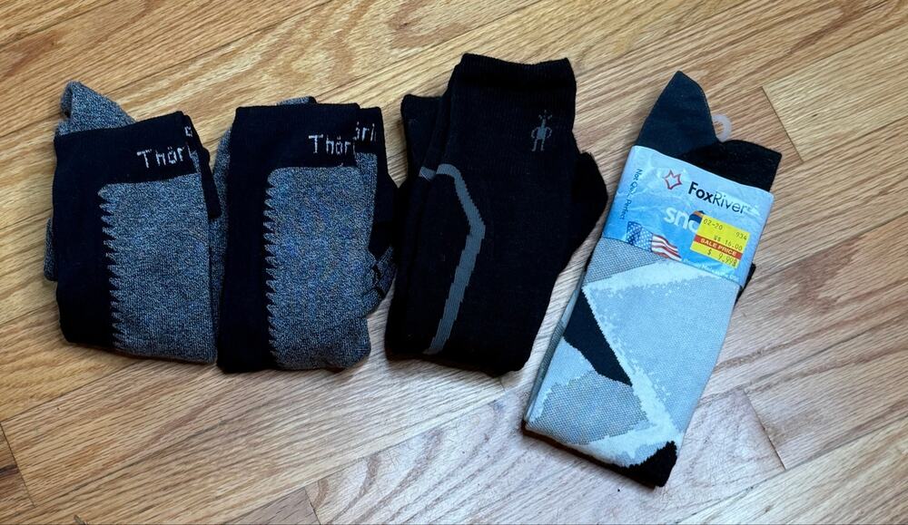 Men’s Ski Socks 4 Pairs Size Large | Smartwool, Thorlo, Fox River | NWT + NWOT